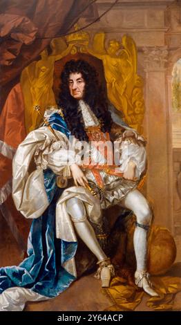 Carlo II d'Inghilterra (1630-1685), ritratto dipinto ad olio su tela di Thomas Hawker (attribuito), circa 1680 Foto Stock