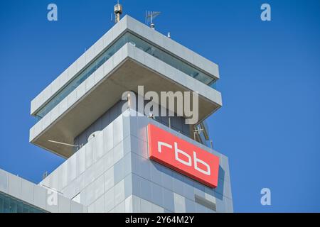 RBB, Hochhaus, Sendezentrum, Rundfunk Berlin Brandenburg, Masurenallee, Charlottenburg, Berlino, Germania Foto Stock