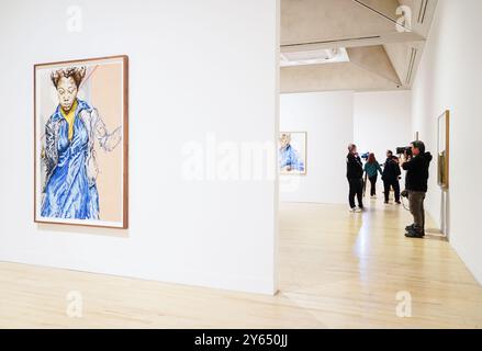 Lavoro dell'artista candidata Claudette Johnson durante la stampa per il Turner Prize 2024 alla Tate Britain, Londra. Data foto: Martedì 24 settembre 2024. Foto Stock