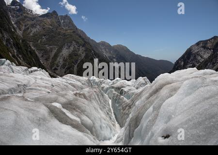 Immagini paesaggistiche scattate dall'interno del ghiacciaio Franz Josef. Foto Stock