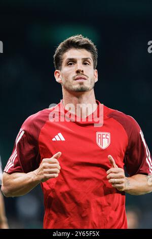 Lisbona, Portogallo. 22 settembre 2024. Lucas Piazon (AVS) visto in azione durante la partita della Liga Portogallo tra le squadre dello Sporting CP e dell'AVS Futebol SAD all'Estadio Jose Alvalade. Punteggio finale 3:0 credito: SOPA Images Limited/Alamy Live News Foto Stock