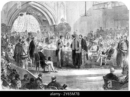 Presentazione della libertà della City di Londra al Duca di Edimburgo alla Guildhall di Londra . 1866 Foto Stock