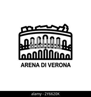 Art Vector della linea Colosseo. Isolato su sfondo bianco Illustrazione Vettoriale