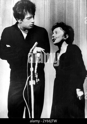 Edith Piaf e suo marito Theo Sarapo Olympic Theatre, Parigi - 27 settembre 1962 Foto Stock