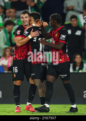 Valery Fernandez dell'RCD Mallorca durante la partita della Liga EA Sports tra Real Betis e RCD Mallorca giocata allo stadio Benito Villamarin il 23 settembre 2024 a Siviglia, Spagna. (Foto di Antonio Pozo / PRESSINPHOTO) Foto Stock