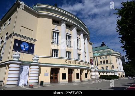 Tallinn, Estonia - 24 luglio 2024: Opera nazionale estone (Rahvusooper Estonia) a Tallinn. Foto Stock