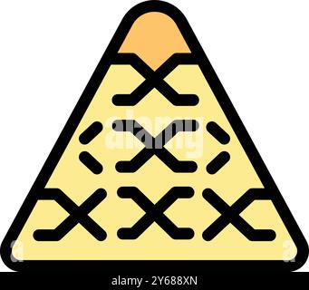 Semplice icona vettoriale che raffigura uno zongzi tradizionale, un piatto di riso cinese consumato durante il festival della barca drago Illustrazione Vettoriale
