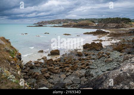 Plage de Bourg a Erquy, Francia Foto Stock