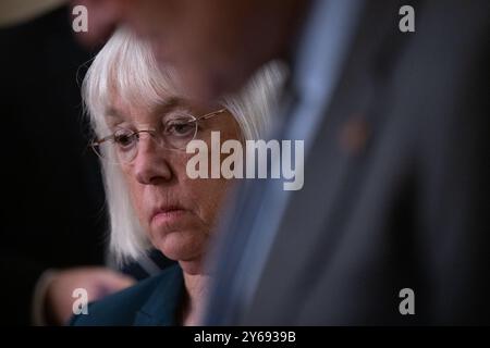 Washington, Stati Uniti. 24 settembre 2024. Senatore Patty Murray, D-WA, in una conferenza stampa settimanale dopo il pranzo settimanale del Senato nel Campidoglio degli Stati Uniti a Washington, DC, martedì 24 settembre 2024. Foto di Annabelle Gordon/UPI credito: UPI/Alamy Live News Foto Stock