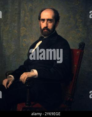 SALMERON, NICOLAS. POLITICO ESPAÑOL . ALHAMA DE LA SECA ( ALMERIA ) 1838 - 1908. OLEO DE FEDERICO DE MADRAZO. PALACIO DEL CONGRESO . MADRID. AUTORE: FEDERICO DE MADRAZO Y KUNTZ. Foto Stock