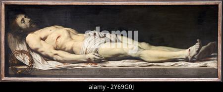 Il Cristo morto sulla sua Sindone, circa 1654, Philippe de CHAMPAIGNE, Bruxelles (Belgique), 1602 - Parigi, 1674, Musée du Louvre, Parigi, Francia. Foto Stock