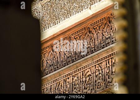 Madrasa Bou Inania, fondata dal Sultano Abu Hassan Marini (1331-1351), Meknes , Marocco, Africa. Foto Stock
