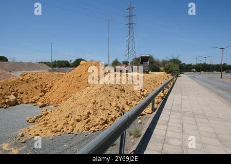 Siviglia, 14/08/2024. Lavora allo stadio la Cartuja per aumentare la capacità. Foto: JM Serrano. Archsev. Crediti: Album / Archivo ABC / Juan Manuel Serrano Becerra Foto Stock