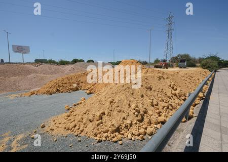 Siviglia, 14/08/2024. Lavora allo stadio la Cartuja per aumentare la capacità. Foto: JM Serrano. Archsev. Crediti: Album / Archivo ABC / Juan Manuel Serrano Becerra Foto Stock