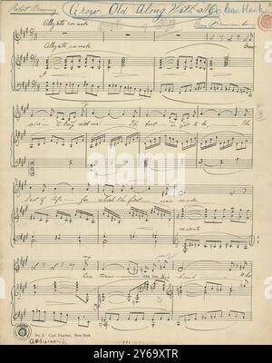 Musica 1800-1900; manoscritti musicali; Branscombe, Gena. Invecchiare insieme a me, Branscombe, Gena., 1800 - 1900, Schmidt, Arthur Paul, editoria musicale, musica popolare, scrittura ed editoria, Spartiti musicali, musica, Stati Uniti, XIX secolo, musica, Stati Uniti, manoscritti, Stati Uniti, manoscritti Foto Stock