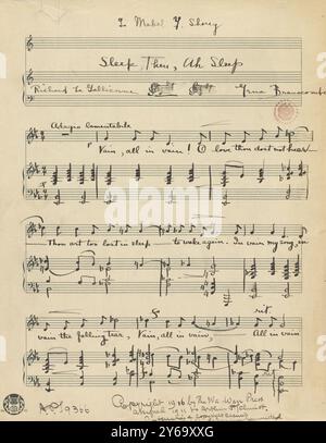 Musica 1800-1900; manoscritti musicali; Branscombe, Gena. Dormire poi, ah dormire, Branscombe, Gena., 1800 - 1900, Schmidt, Arthur Paul, editoria musicale, musica popolare, scrittura ed editoria, spartiti, musica, Stati Uniti, XIX secolo, musica, Stati Uniti, manoscritti, Stati Uniti, manoscritti Foto Stock