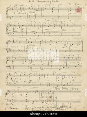 Musica 1800-1900; manoscritti musicali; Branscombe, Gena. Con veli scintillanti, Branscombe, Gena., 1800 - 1900, Schmidt, Arthur Paul, editoria musicale, musica popolare, scrittura ed editoria, Spartiti musicali, musica, Stati Uniti, XIX secolo, musica, Stati Uniti, manoscritti, Stati Uniti, manoscritti Foto Stock