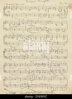 Musica 1800-1900; manoscritti musicali; Branscombe, Gena. Pensieri malvagi, Branscombe, Gena., 1800 - 1900, Schmidt, Arthur Paul, editoria musicale, musica popolare, scrittura ed editoria, Spartiti musicali, musica, Stati Uniti, XIX secolo, musica, Stati Uniti, manoscritti, Stati Uniti, manoscritti Foto Stock