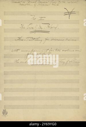 Musica 1800-1900; manoscritti musicali; Daniels, Mabel W., arrangiatore. La voce della mia amata, op. 16, no 2, Daniels, Mabel W. (Arranger), 1800 - 1900, Schmidt, Arthur Paul, editoria musicale, musica popolare, scrittura ed editoria, Spartiti musicali, musica, Stati Uniti, XIX secolo, musica, Stati Uniti, manoscritti, Stati Uniti, manoscritti Foto Stock