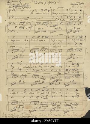 Musica 1800-1900; manoscritti musicali; Foote, Arthur. La voce della primavera, op. 53, Foote, Arthur., 1800 - 1900, Schmidt, Arthur Paul, editoria musicale, musica popolare, scrittura ed editoria, spartiti, musica, Stati Uniti, XIX secolo, musica, Stati Uniti, manoscritti, Stati Uniti, manoscritti Foto Stock