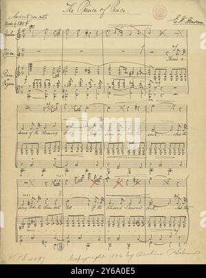 Musica 1800-1900; manoscritti musicali; Hanscom, E. W. The Prince of Peace, Hanscom, E. W., 1800 - 1900, Schmidt, Arthur Paul, editoria musicale, musica popolare, scrittura ed editoria, Spartiti musicali, musica, Stati Uniti, XIX secolo, musica, Stati Uniti, manoscritti, Stati Uniti, manoscritti Foto Stock