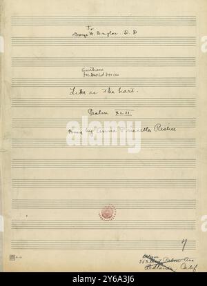 Musica 1800-1900; manoscritti musicali; Risher, Anna Priscilla. Come hart, Risher, Anna Priscilla, 1800 - 1900, Schmidt, Arthur Paul, editoria musicale, musica popolare, scrittura ed editoria, Spartiti musicali, musica, Stati Uniti, XIX secolo, musica, Stati Uniti, manoscritti, Stati Uniti, manoscritti Foto Stock