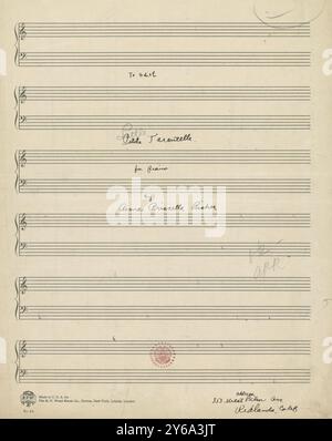 Musica 1800-1900; manoscritti musicali; Risher, Anna Priscilla. Piccola tarantella, Risher, Anna Priscilla., 1800 - 1900, Schmidt, Arthur Paul, editoria musicale, musica popolare, scrittura ed editoria, Spartiti musicali, musica, Stati Uniti, XIX secolo, musica, Stati Uniti, manoscritti, Stati Uniti, manoscritti Foto Stock