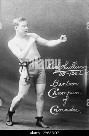 Kid Sullivan Bantamweight Champion of Canada, tra CA. 1910 e CA. 1915, pugilato, Glass negative, 1 negativo: Vetro; 5 x 7 pollici o più piccolo. Foto Stock