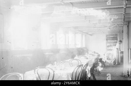 ARBUCKLE hotel, foto mostra la Stamler, una nave al largo della costa di New York, fondata da John Arbuckle (fondatore dell'azienda Arbuckle's Coffee) come alloggio per giovani adulti lavoratori a basso reddito., tra il 1910 e il 1915 circa, Glass negatives, 1 negative: Glass; 5 x 7 pollici. o più piccolo. Foto Stock