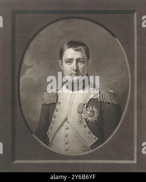 Ritratto di Napoleone i Bonaparte, Ritratto busto di Napoleone i Bonaparte, Imperatore dei francesi. È vestito in uniforme con spalline., stampa, tipografo: Charles Howard Hodges, (menzionato sull'oggetto), dopo aver dipinto di: Charles Howard Hodges, (menzionato sull'oggetto), Amsterdam, 1811, carta, altezza, 615 mm x larghezza, 473 mm Foto Stock