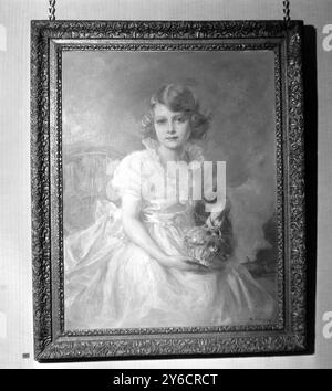 MOSTRA A BUCKINGHAM PALACE A LONDRA - ROYAL CHILDREN - REGINA ELISABETTA II DI FILIPPO ALESSIO DI LASZLO NEL 1933; 30 OTTOBRE 1963 Foto Stock