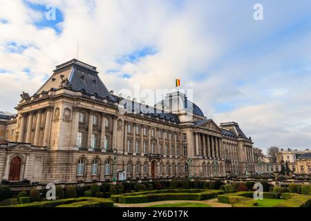 Facciata del Palazzo reale di Bruxelles, Belgio Foto Stock