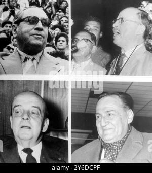 ELEZIONI PRESEDENTIAL CANDIDATI IN PERÙ - MARIA SAMAME, FRANCISCO BELAUNDE, TERRY VICTOR RAUL E HAYA DE LA TORRE A LIMA ; 6 GIUGNO 1963 Foto Stock