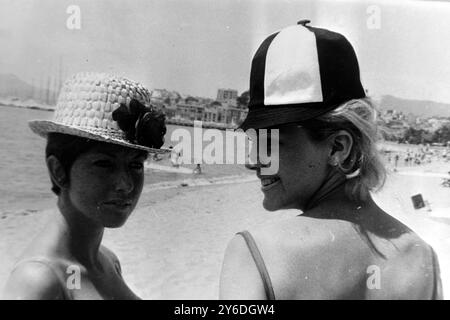 BEATRICE CENCI ATTRICE CON LA FRANCESE STARLEY FRANCOISE A CANNES, FRANCIA / ; 14 MAGGIO 1963 Foto Stock