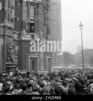 DISOCCUPAZIONE DEMONSTARTORS ASSEDIANO LA CAMERA DEI COMUNI A LONDRA; 26 MARZO 1963 Foto Stock