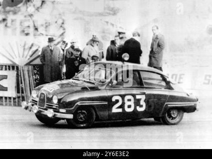 MOTOR RALLY MONTE CARLO CARLSSON PROVE DI VELOCITÀ PALM; 24 GENNAIO 1963 Foto Stock