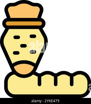 Antico vaso canopico egiziano che immagazzina gli organi umani per il processo di mummificazione e aldilà Illustrazione Vettoriale