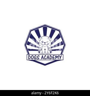 Design del logo della scuola dei cani Illustrazione Vettoriale