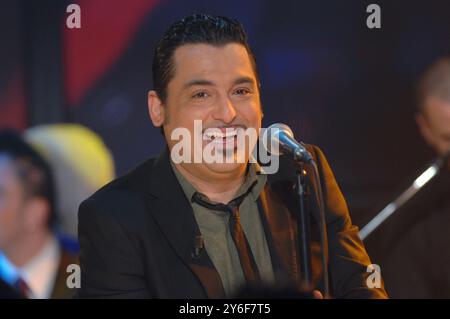 Milano Italia 12/01/2008: Roy Paci, cantante italiano, durante la trasmissione televisiva Scalo 76 Foto Stock