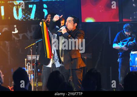 Milano Italia 12/01/2008: Roy Paci, cantante italiano, durante la trasmissione televisiva Scalo 76 Foto Stock