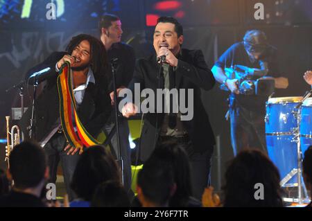 Milano Italia 12/01/2008: Roy Paci, cantante italiano, durante la trasmissione televisiva Scalo 76 Foto Stock