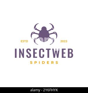 spider casa semplice piatto minimale pulito disegno del logo colorato illustrazione vettoriale Illustrazione Vettoriale