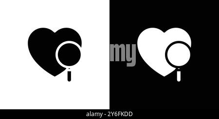 Insieme di icone trova amore nello stile di contorno della linea sottile e nel segno vettoriale lineare Illustrazione Vettoriale