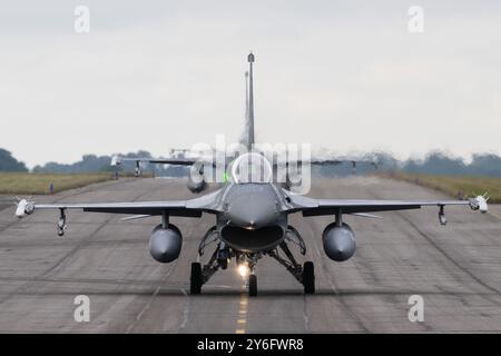 Waddington, Regno Unito. 24 settembre 2024. General Dynamics F-16 Fighting Falcon della Polish Air Force durante l'esercitazione di Cobra Warrior 24-2 Royal Air Force Waddington presso la Royal Air Force Station Waddington, Waddington, Regno Unito, 24 settembre 2024 (foto di Cody Froggatt/News Images) a Waddington, Regno Unito, il 24/9/2024. (Foto di Cody Froggatt/News Images/Sipa USA) credito: SIPA USA/Alamy Live News Foto Stock