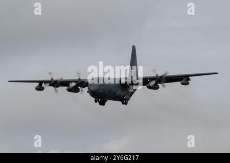 Waddington, Regno Unito. 24 settembre 2024. Lockheed CC-130 Hercules della Royal Canadian Air Force durante l'esercitazione di Cobra Warrior 24-2 Royal Air Force Waddington presso la Royal Air Force Station Waddington, Waddington, Regno Unito, 24 settembre 2024 (foto di Cody Froggatt/News Images) a Waddington, Regno Unito, il 24 settembre 2024. (Foto di Cody Froggatt/News Images/Sipa USA) credito: SIPA USA/Alamy Live News Foto Stock