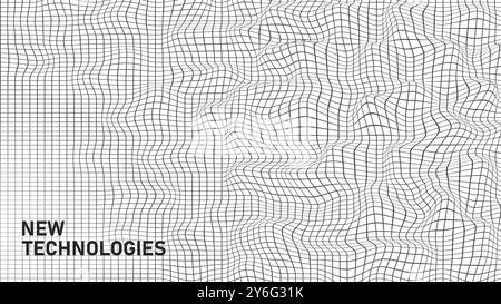 3D nanotecnologie puntini texture cyberspazio. Nano fibra chimica moderno design del materiale. Illustrazione del vettore di sviluppo della struttura macro della molecola atomica Illustrazione Vettoriale