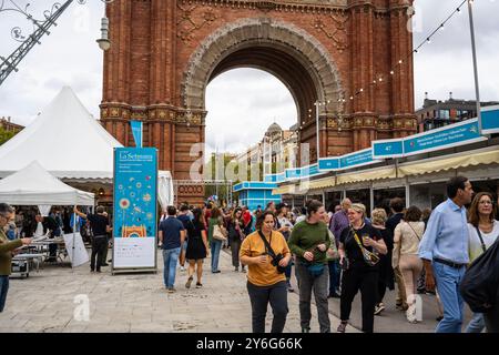 La settimana Catalana del Libro è un evento culturale che si svolge ogni anno a settembre nella città di Barcellona. La settimana del Llibre en Català és un esdeven Foto Stock