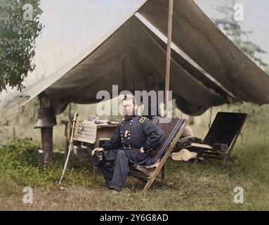 Il generale di cavalleria dell'esercito dell'Unione Philip Sheridan. Creato tra il 1861 e il 1865. Forse 1864. Foto Stock