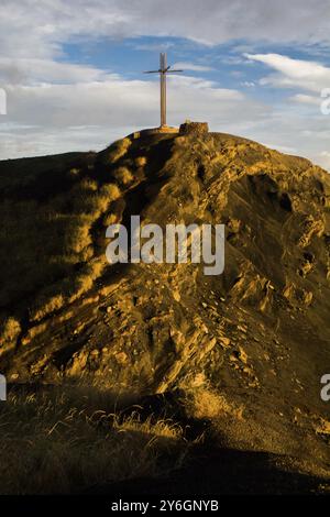 Parco nazionale del vulcano Masaya Nicaragua: Vista sulla natura e sul paesaggio durante il tramonto, in questa zona con un vulcano attivo Foto Stock