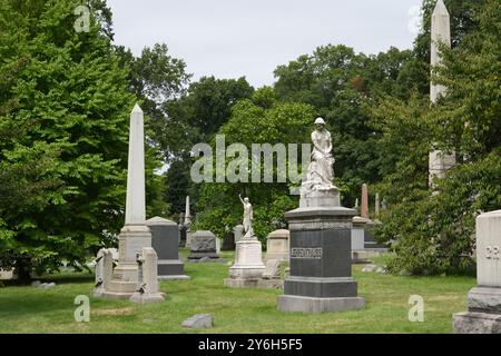 Green-wood Cemetery, un sito storico nazionale a Brooklyn, New York. Foto Stock